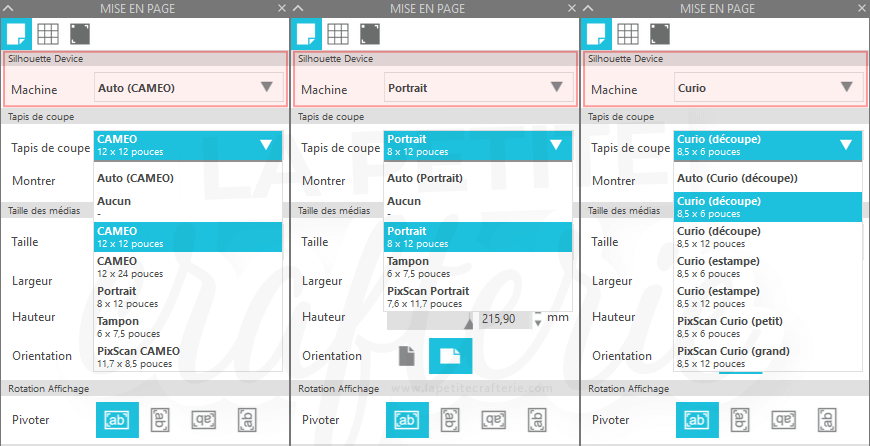 Silhouette Studio 4.3  - Mise en page - Nouveau panneau