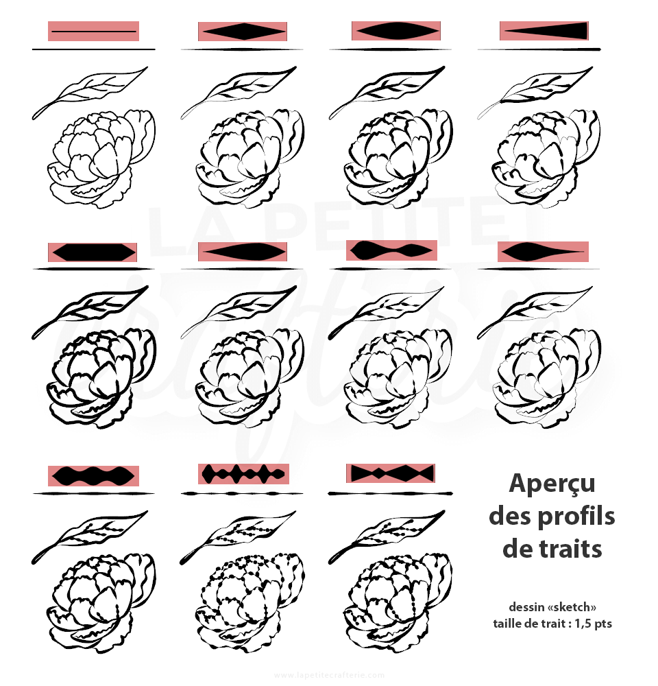 Silhouette Studio 4.3  - Aperçu des profils de traits