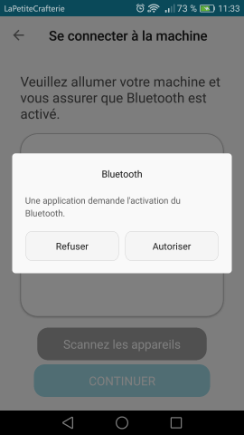 Silhouette Go - Activation du Bluetooth