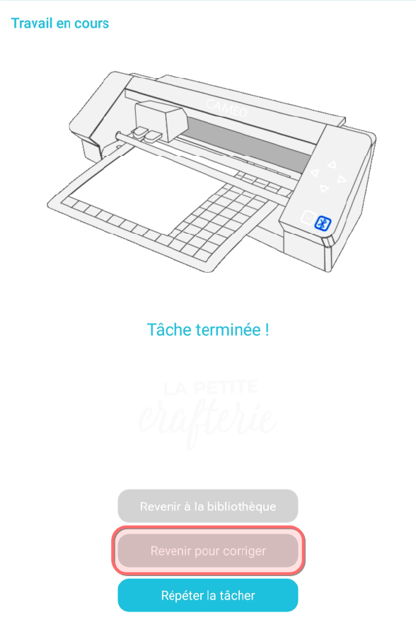 Silhouette Go - Découpe terminée